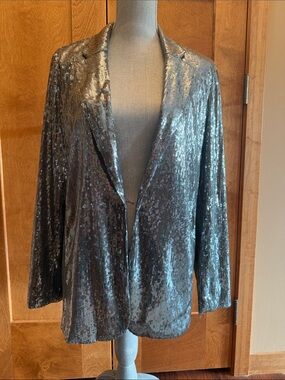 Beautiful lined Silver Sequin Blazer Women sz S